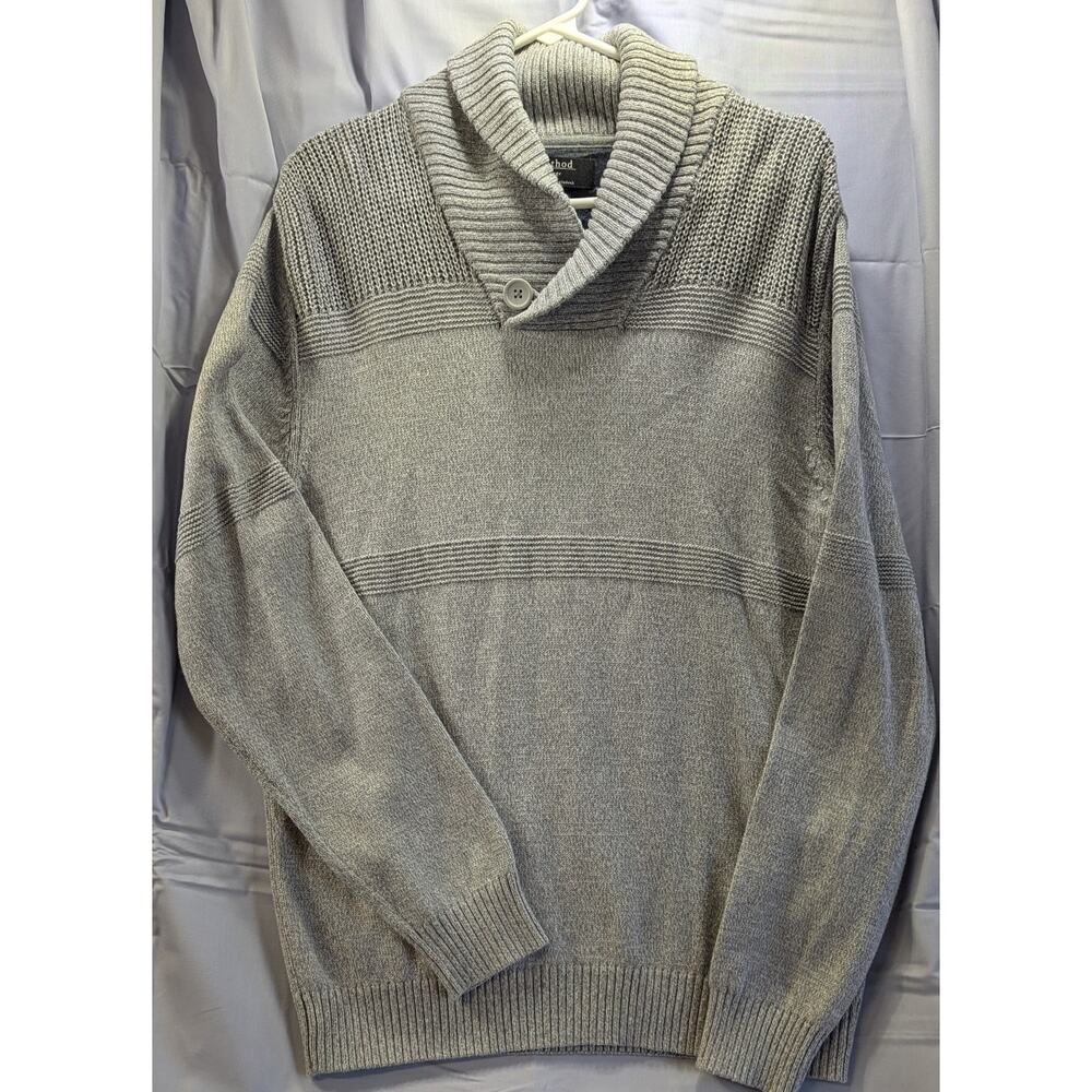 Method Men's Shawl Collar Gray Pullover Sweater Size L